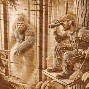 Sasquatch 3D Illusion Laser Brennen PNG Digitale Datei - Sofort-Download für die Gravur