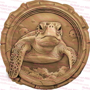 Laser Brennen PNG | 3D Illusion | Gravur | Laserbereit | Digitale Designdatei | Schildkröte | Meeresschildkröte