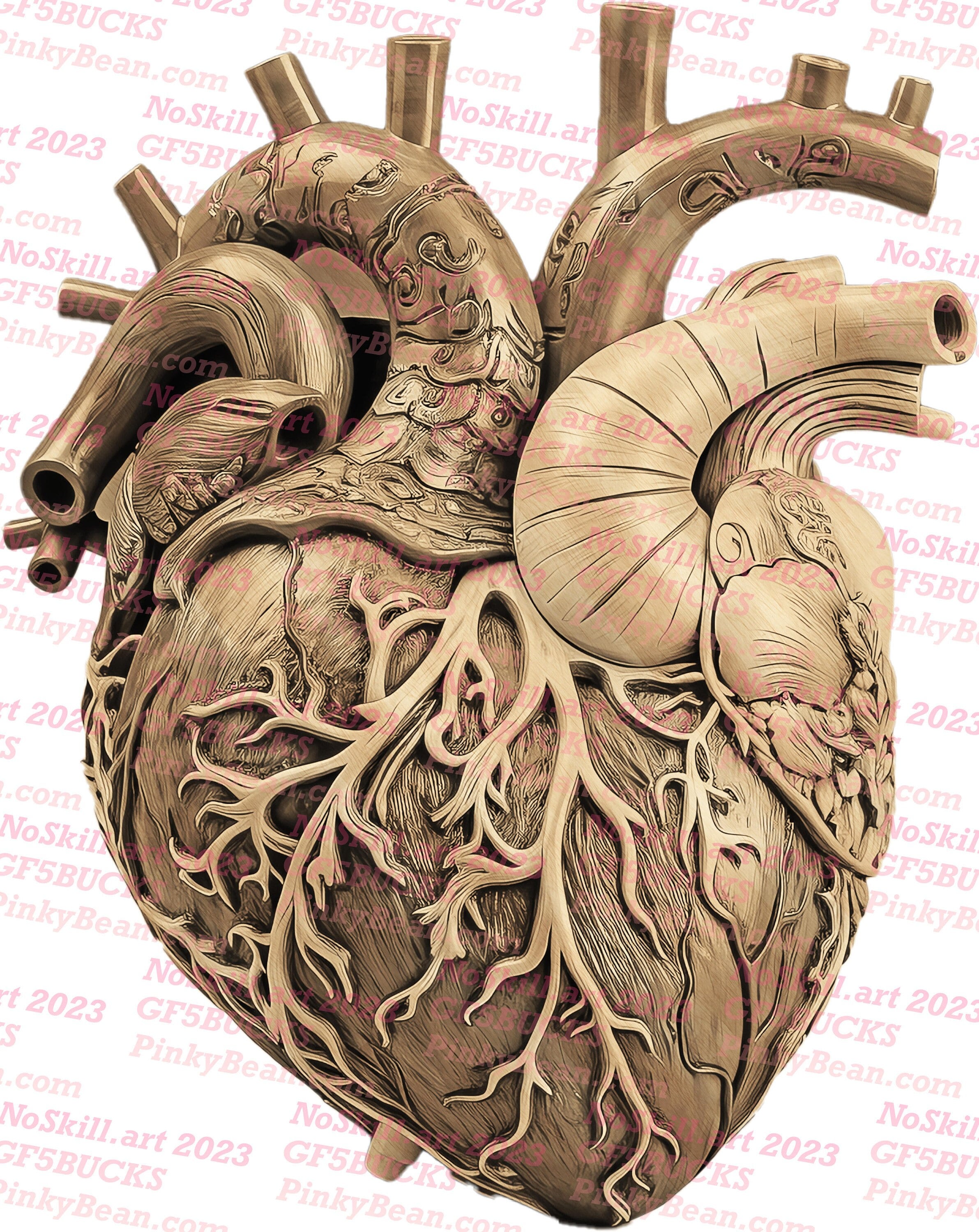 Mesmerizing Laser-engraved 3D Illusion: Captivating Human Heart