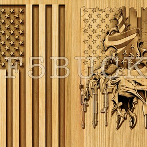 Laser Burn SVG PNG | 3D Illusion | Engrave | Laser Ready | Digital Design File | Eagle | USA | Military |  | Merica | Patriot