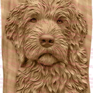 PNG con quemadura láser / Ilusión 3D / Grabado / Listo para láser / Archivo de diseño digital / Labradoodle