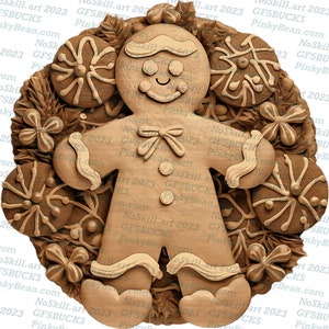 3D Illusion | Laser Burn PNG Digital File | Perfect for Engraving | Laser Ready Design | Instant Download | Gingerbread Man Christmas
