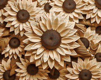 Sunflowers Family Home - Instant Download 3D Illusion Digital File for Laser Engraving