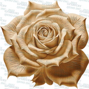 Single Rose Illustration | 3D Illusion PNG | Laser Engrave | Laser Burn