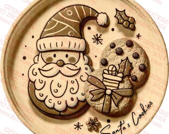 Santa's Cookies, Just for Santa, Holiday Decor | Laser Burn PNG | 3D Illusion | Laser Ready | ~14x14