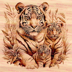 Wood Burning Stencil Tigers Stainless Steel Metal Stencils Template for  Wood Carving Drawing Engraving and Scrapbooking