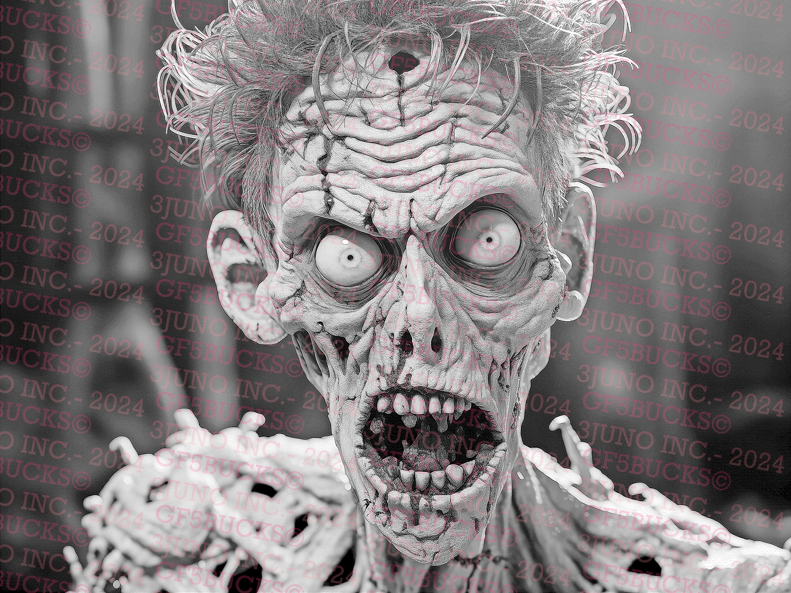 Zombie, Trick or Treat, Halloween - Laser Burn PNG | 3D Illusion