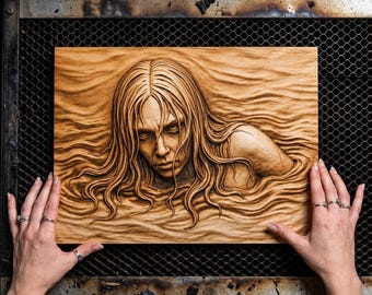 DarkGraven™ 3D Illusion Art Spectral Woman Rising Water PNG - 14.0x10.5 Inches GF5Bucks®