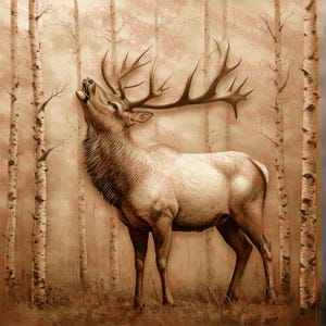 Elk 3D Illusion PNG | Arte de gravura a laser em madeira | Arquivo de design de alce rústico | Decoração de vida selvagem | Arquivo digital PNG | 14x14