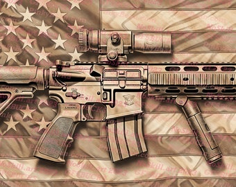 Laser Burn PNG | 3D Illusion | Engrave | Laser Ready | Digital Design File | 2nd Amendment | AK | AR | Merica | Murica