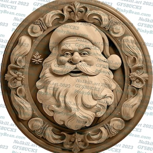 3D Illusion | Laser Burn PNG Digital File | Perfect for Engraving | Laser Ready Design | Instant Download | Christmas Santa | Retro