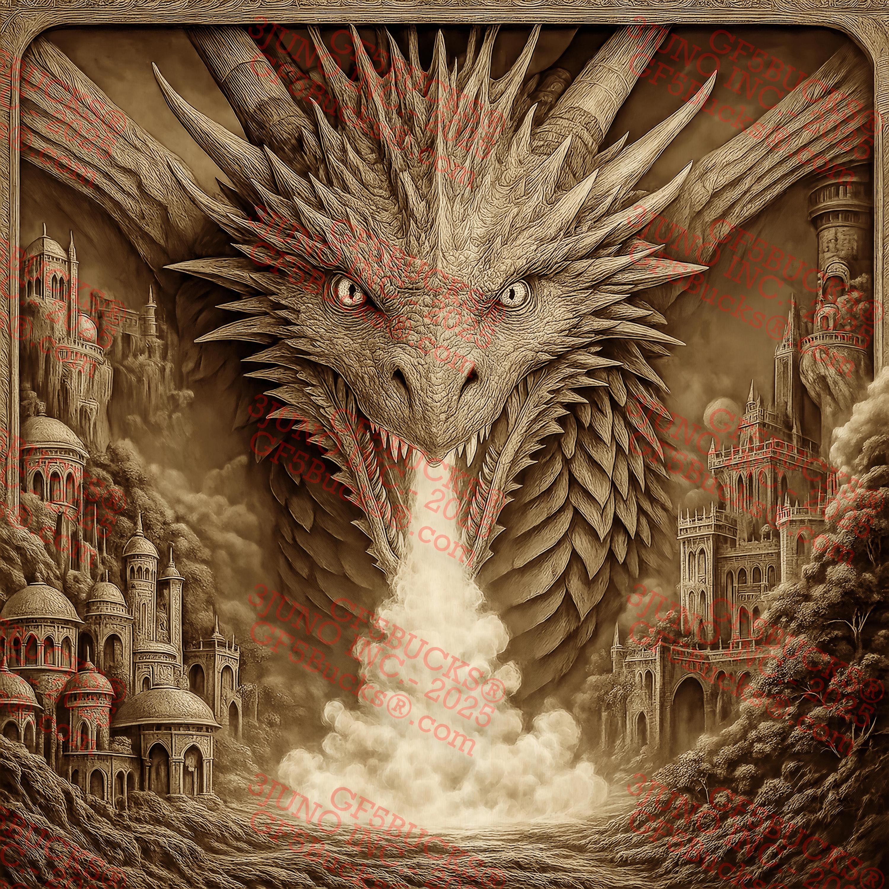 Just A Dragon | Laser Burn PNG | 3D Illusion | Engrave | Laser