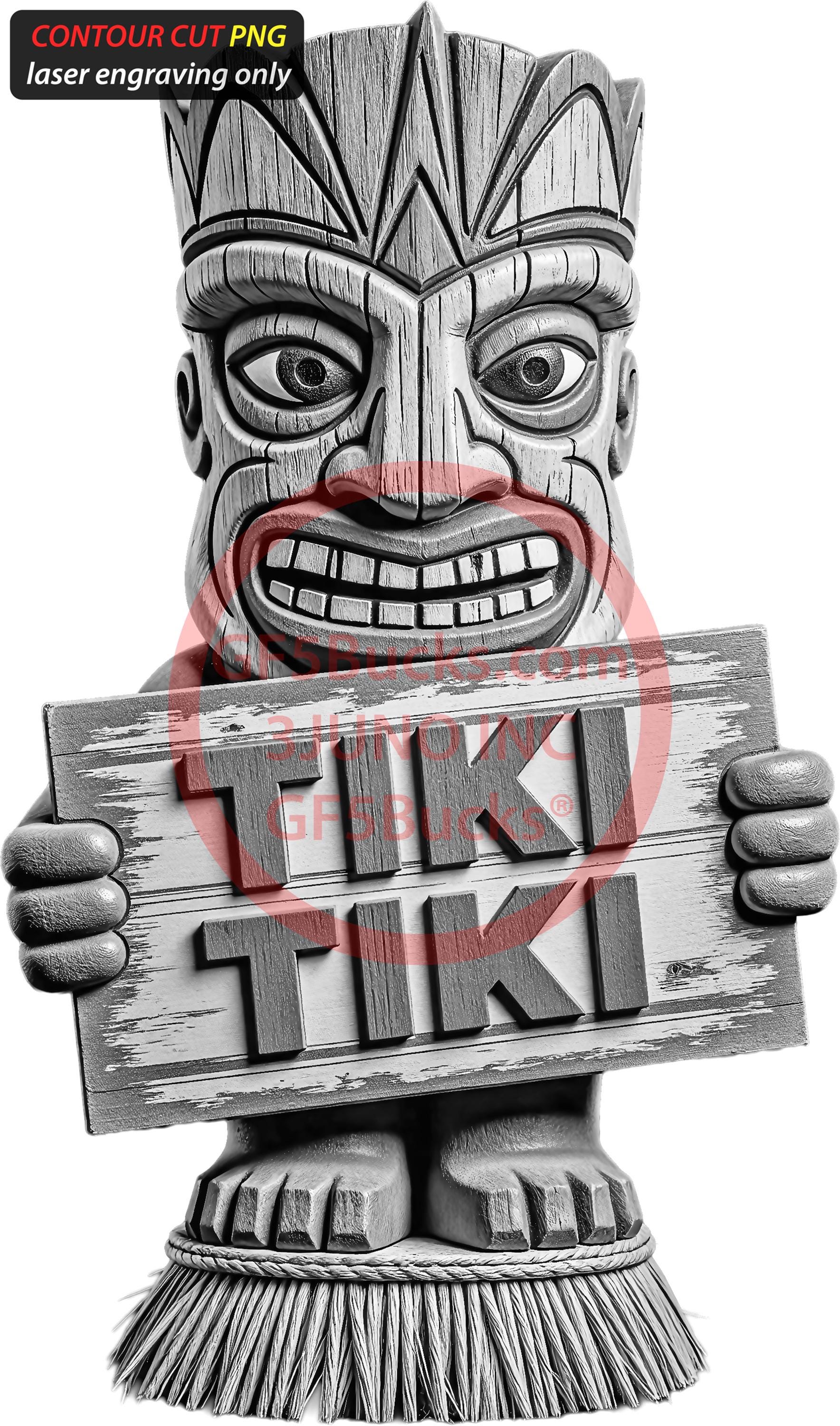 3D Illusion Tiki Statue Art for Laser Engraving | PNG Digital File | 8 ...