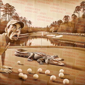 3D Illusion | Laser Burn PNG Digital File | Perfect for Engraving | Laser Ready | Instant Download | Golf | Gator | Tee It Up! Putt II