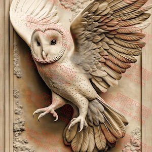 Kerkuil 3D-illusie lasergravure Digitaal PNG-ontwerpbestand (10,5 x 14 inch) – GF5Bucks® Gegraveerde kunst in het wild