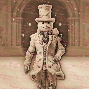 3D Illusion | Laser Burn PNG Digital File | Perfect for Engraving | Laser Ready Design | Instant Download | Snowman Dapper Gentleman