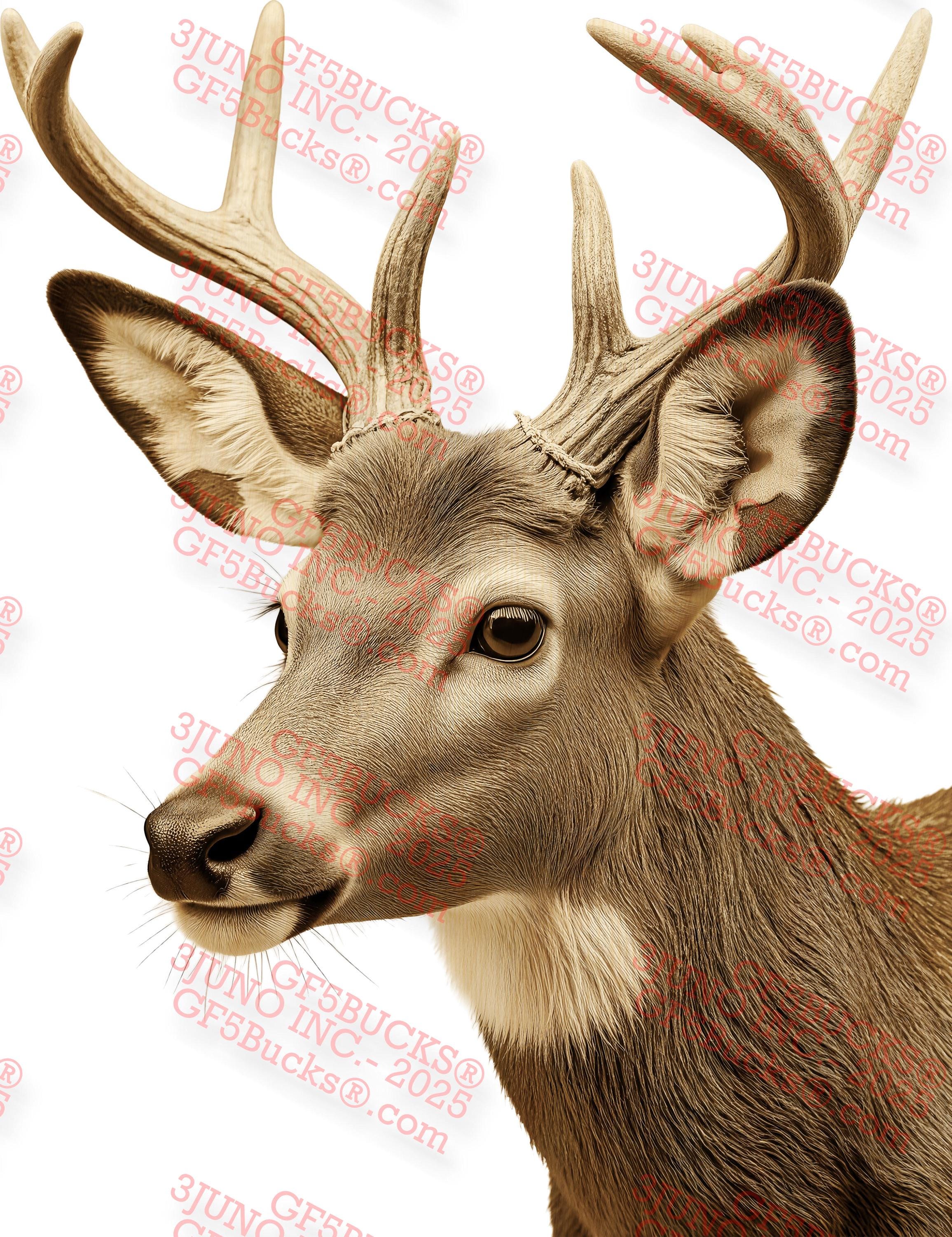L.G.B. DEERレザー フリンジビスチェ FREE ブラック 牙装飾 希少 3D Illusion Whitetail Deer PNG – White-tailed Buck Engraving