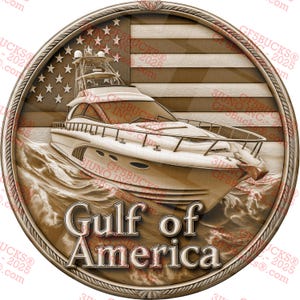Gulf of America 3D Illusion PNG Arquivo de gravação a laser GF5Bucks® | Design digital | ~14x14