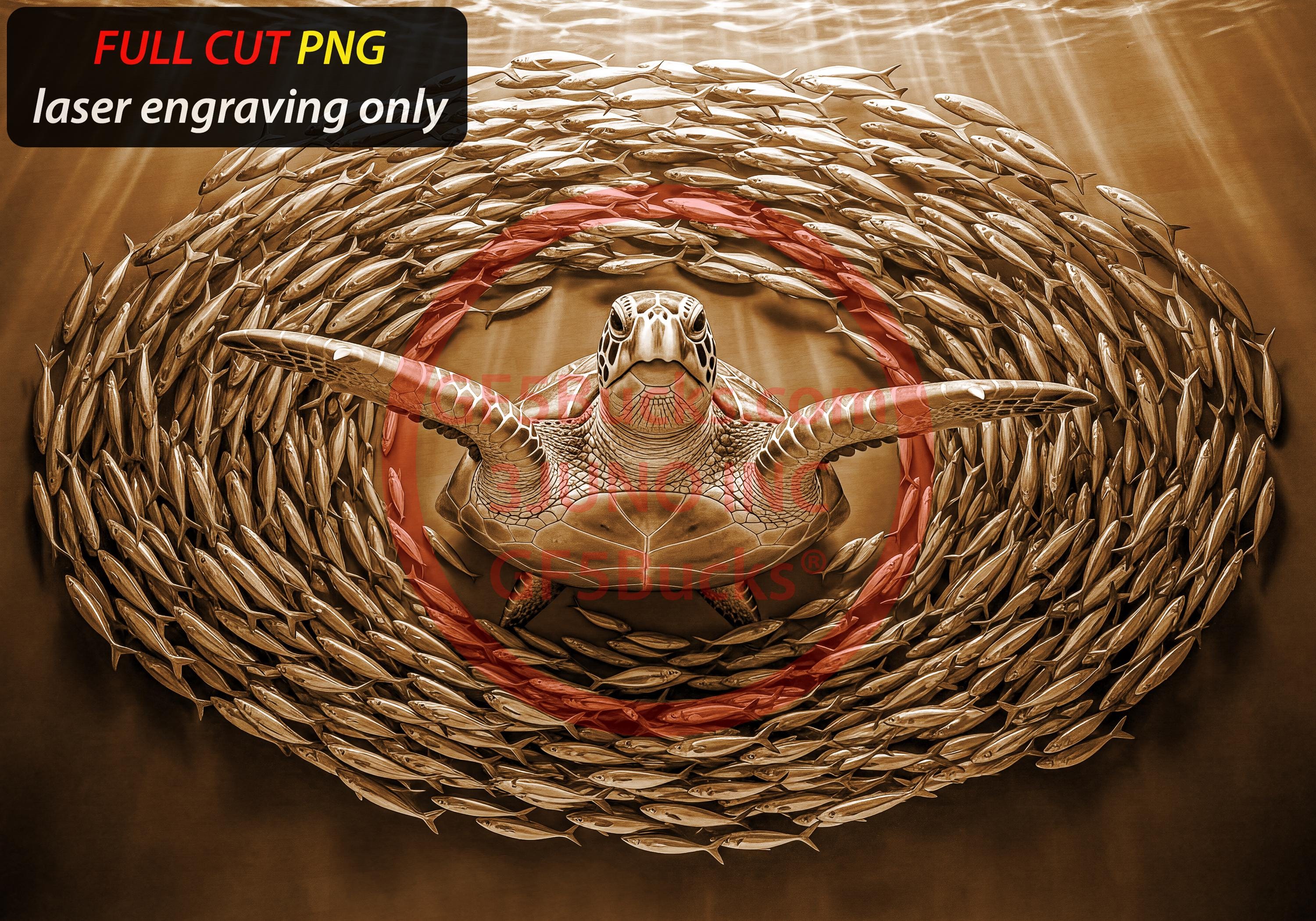 Shadding Sea Turtle 3D Illusion Laser-ready PNG | Sea Turtle | Ultra-realistic Engraving ...