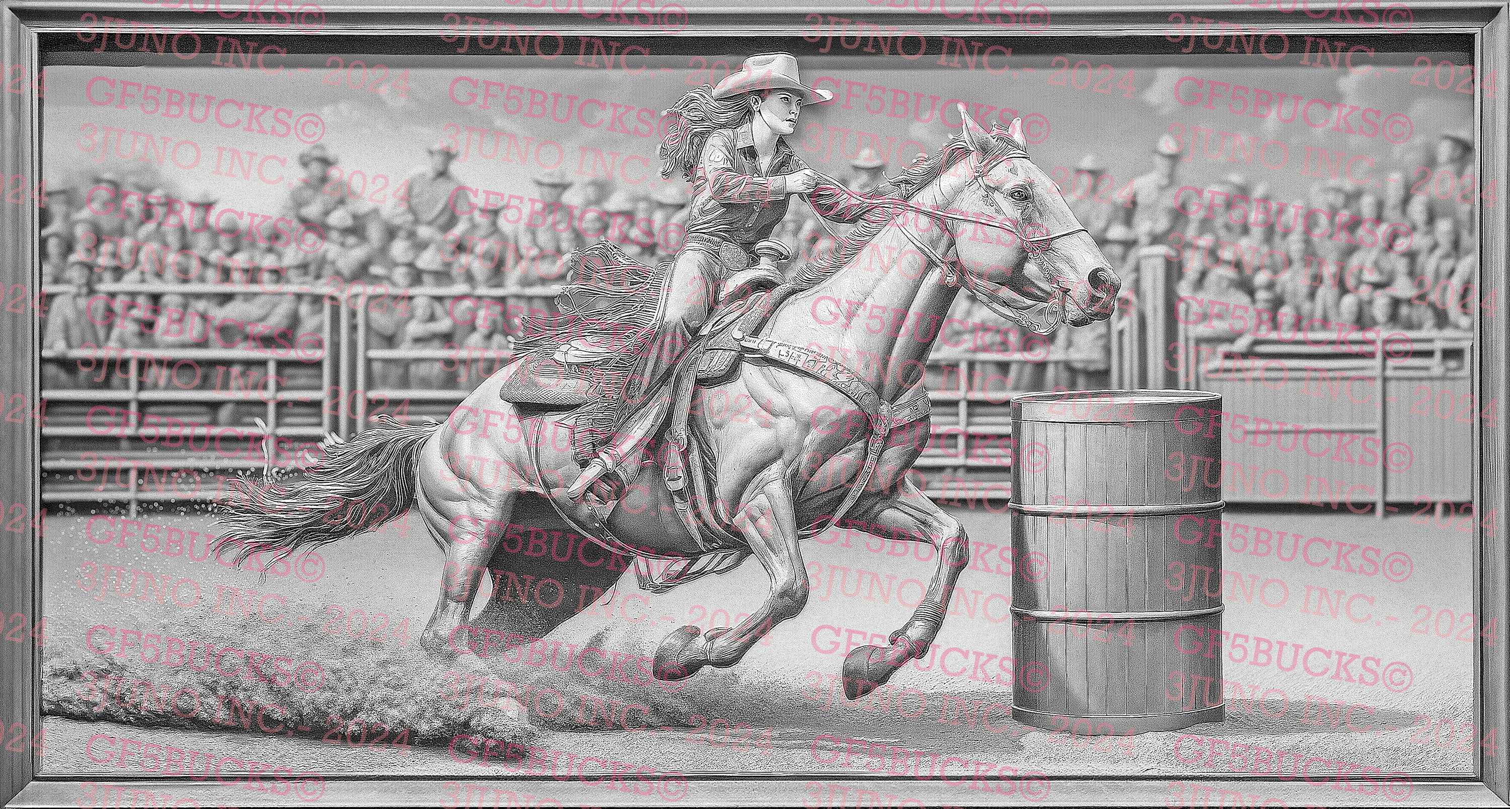 3D Illusion Barrel Racing - Instant Download PNG File for Laser ...