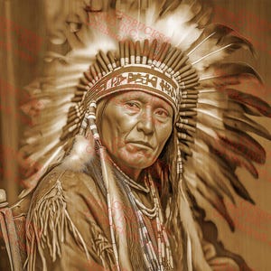 Chefe nativo americano 3D Illusion PNG, Download LaserDigital, Decoração tribal, Arte indígena, Arte rústica ocidental | 14x11.5