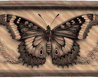 Monarch Butterfly with Faux Frame - Digital Design File for 3D Illusion Laser Engraving