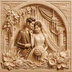 3D Illusion | Laser PNG Digitale Datei | zum Gravieren | Laserbereit | Sofortdownload | Hochzeit | Braut | Braut | Bräutigam | Duschen