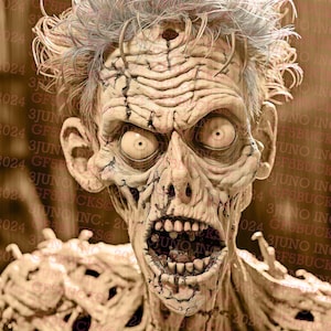 Zombie, Des bonbons ou un sort, Halloween - Gravure laser PNG | illusion 3D | Graver | Prêt pour le laser | Fichier de conception numérique