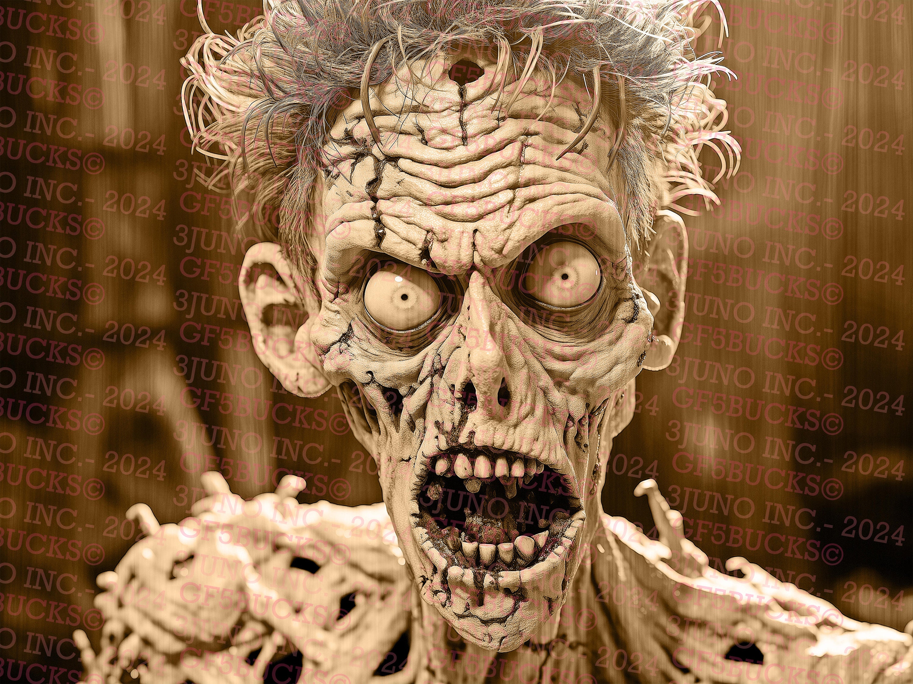Zombie, Trick or Treat, Halloween - Laser Burn PNG | 3D Illusion
