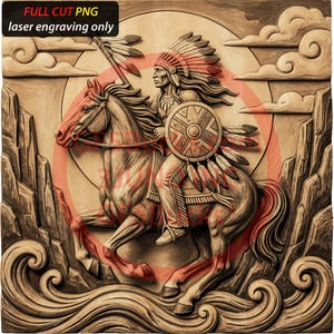 3D Illusion Laser Engraving PNG Art for Echoes of the Ancestors 13.9x14.0 Inches GF5Bucks®