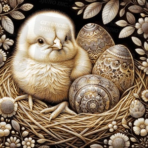 3D Illusion | Laser PNG Digitale Datei | zum Gravieren | Laserbereit | Sofortdownload | Ostern | Küken | Eier