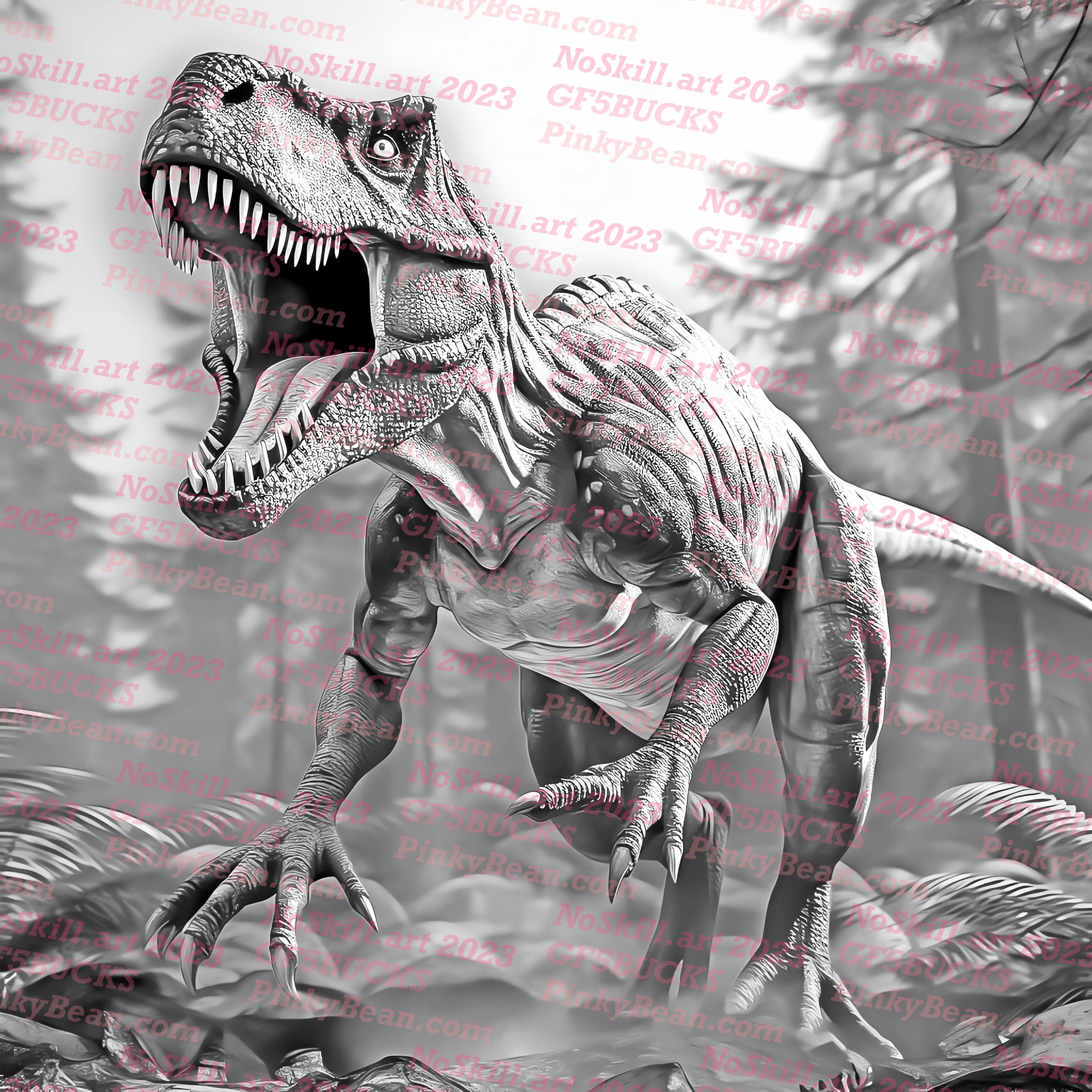 T-rex Dinosaur 3D Illusion Digital File - Laser Engraving Ready