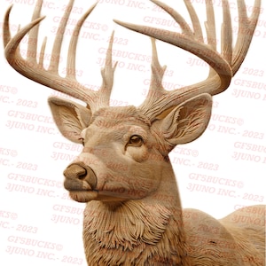 3D Illusion | Laser Brennen PNG Datei | zum Gravieren | Laserbereit | Sofortdownload | Hirsch | Buck | Wildes Spiel | Maultier | Weiß Schwanz | Jagd