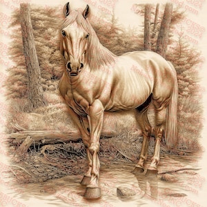 3D-illusie paard png-ontwerp | Majestueuze paardenkunst voor lasergravure | Dierendecoratie | Digitaal bestand, png-bestand | 14 x 14"