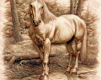 3D Illusion Horse PNG Design | Majestic Equine Art for Laser Engraving | Wildlife Decor | Digital File PNG | 14x14