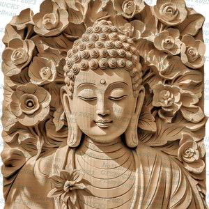 3D Illusion | Laser Burn PNG Digital File | Perfect for Engraving | Laser Design | Instant Download | Buddha
