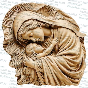 3D Illusion | Laser Burn PNG Digital File | Perfect for Engraving | Laser Ready Design | Instant Download | Virgin Mary | Religion | Church