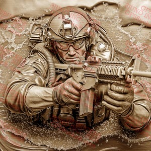 Archivo de grabado láser PNG de ilusión 3D de fuerzas especiales GF5Bucks® / PNG / 14 x 10,5