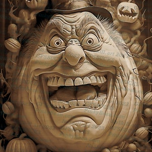 3D Illusion | Laser Burn PNG Digital File | Perfect for Engraving | Laser Ready Design | Instant Download | Carved Pumpkin | Halloween