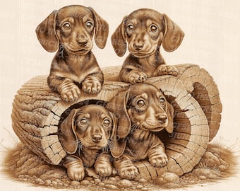 3D Illusion | Laser PNG Digital File | For Engraving | Laser Ready | Instant Download | Puppies | Puppy | Cute