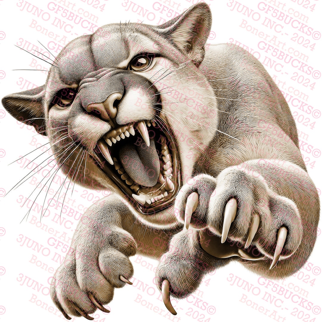 Cougar, Mountain Lion 3D Illusion Digital File (isolated) - Laser