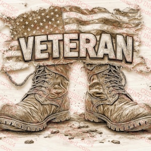 3D Illusion Veteran Art, Military Wall Decor, Patriotic Boots and Flag Design | Laser Ready | Instant Download | 14x10.5