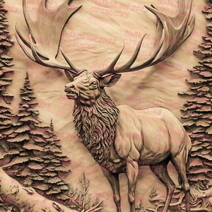 Laser brennen | PNG | 3D Illusion | Gravur | Laserbereit | Digitale Designdatei | Elch | Jagd | Wild