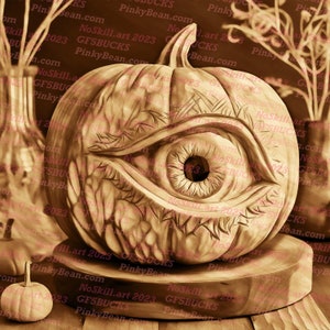 Laserbränning PNG | 3D-illusion | Gravyr | Laserklar | Digital designfil | Pumpa | Jack O'Lantern | Halloween