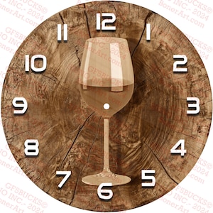 3D Illusion Wein Uhr Digitale Datei | Laserfertiges Gravurdesign | Sofortdownload | PNG | 14x14
