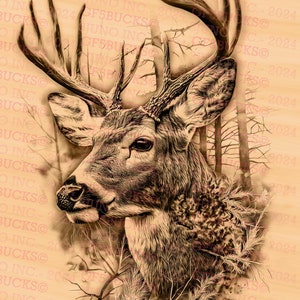 Deer - Laser Burn PNG | 3D Illusion | Engrave | Laser Ready | Digital Design File