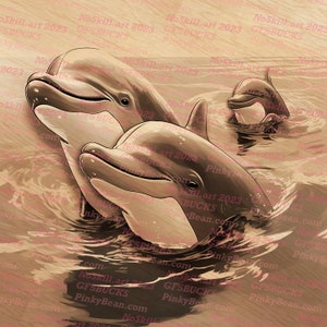 3D Illusion | Laser Burn PNG Digital File | Perfect for Engraving | Laser Ready Design | Instant Download | Porpoise | Dolphin
