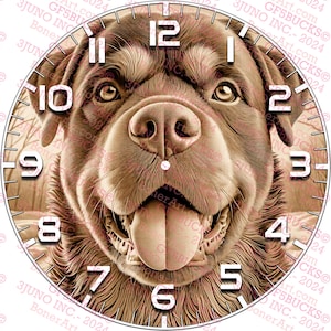 Reloj Rottweiler con ilusión 3D, archivo digital, diseño de grabado láser, descarga instantánea, PNG, perro, cachorro, mejor amigo