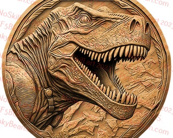 PNG con láser / Ilusión 3D / Grabado / Listo para láser / Archivo de diseño digital / T-Rex / Tiranosaurio / Dinosaurio