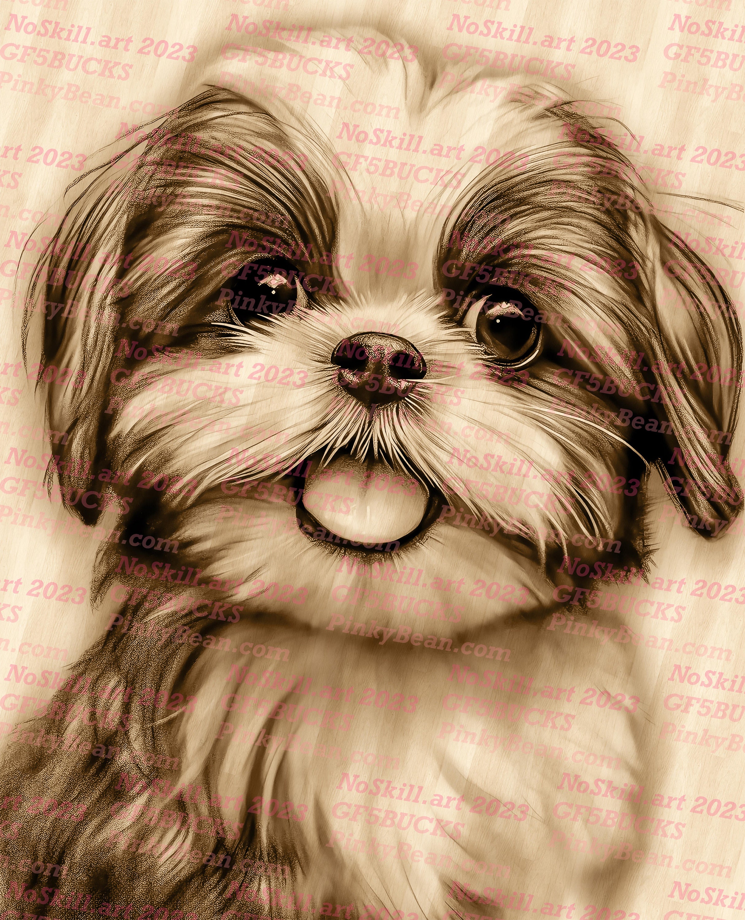 Digital Dog - Shih Tzu: Adorable Dog Illustration | 3D Illusion